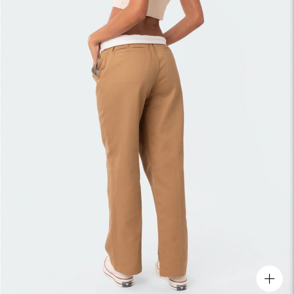 Brown Edikted fold over cargo pants